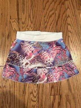 SOFIBELLA Pink Purple Abstract Print Tennis Skort Size XS